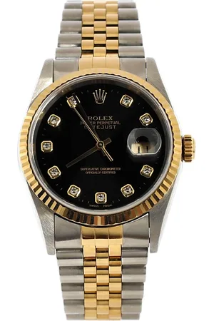 Rolex Oyster Perpetual Datejust Automatic Watch in Stainless Steel and Gold with Diamond Markers 36mm