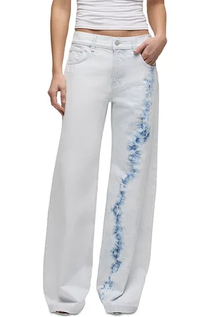 Hudson Rylee Low Rise Loose Jeans in Bleached Clouds