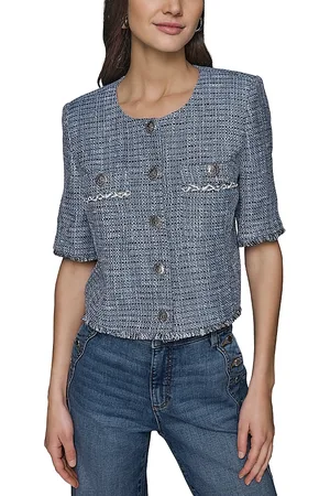 Karl Lagerfeld Short Sleeve Tweed Jacket