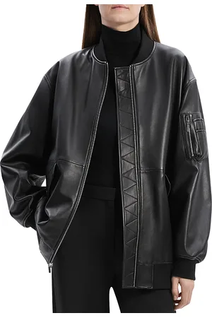 THEORY Oversized Leather Flight Jacket