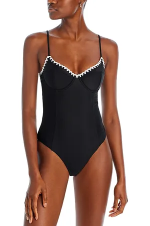 Ramy Brook Addisyn Crochet Trim One Piece Swimsuit