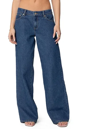 Edikted Lacey Pocket Low Rise Medium Rinse Wash Jeans