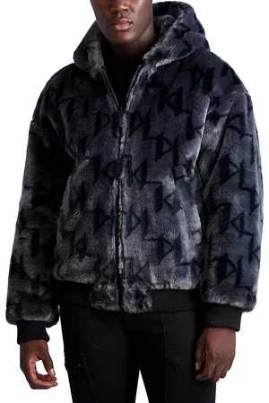 Karl Lagerfeld Faux Fur Reversible Hooded Bomber Jacket