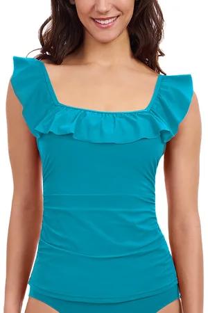 gottex Square Neck Ruffle Trim Tankini