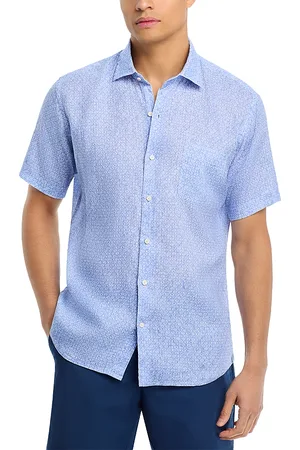 Peter Millar Champlain Linen Short Sleeve Button Front Shirt