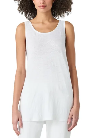 Eileen Fisher Scoop Neck Linen Tunic