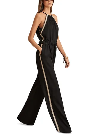 Reiss Auden Craft Detail Halterneck Jumpsuit