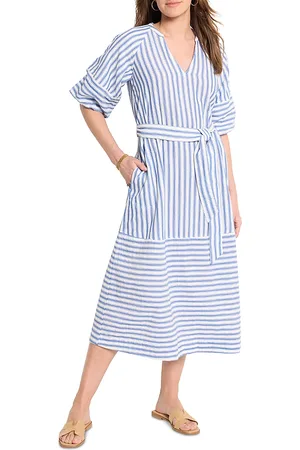 NIC+ZOE Nic + Zoe Double Gauze Mixed Stripe Dress