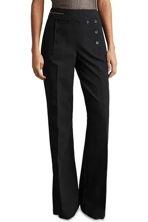 Reiss Sidney Wide Leg Button Detail Trousers