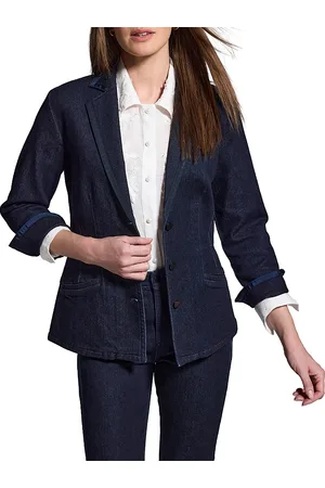 NIC+ZOE Ribbon Trim Denim Blazer