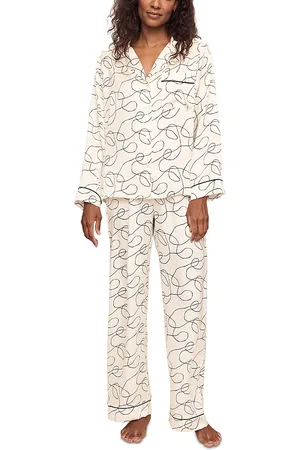 Eberjey Inez Printed Washable Silk Long Pajama Set