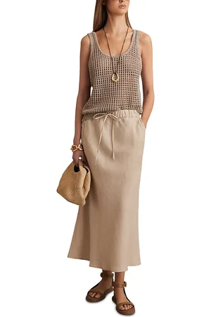 Reiss Roxi Linen Slip Skirt