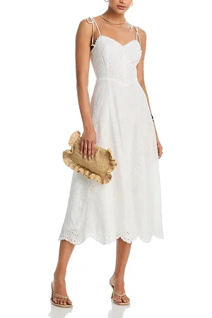 Aqua Eyelet Sweetheart Midi Dress
