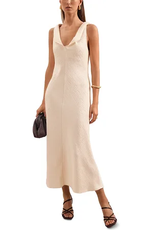 Reiss Kiera Textured Drape Neck Dress