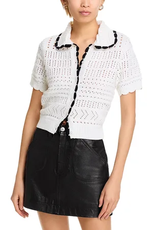 Aqua Short Sleeve Knit Polo Top
