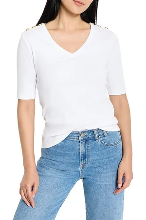 NZT by NIC+ZOE Shoulder Button Trim Tee