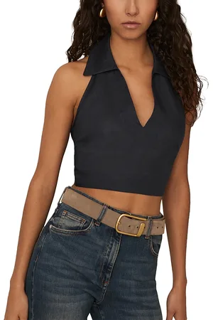 Reiss Cara Linen Halter Neck Top