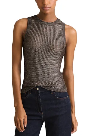 Reiss Tia Metallic Knit Top
