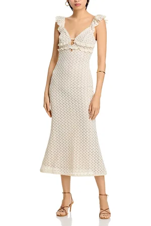 Aqua Crocheted Midi Dress