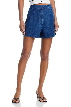 Aqua Denim Tab Waist Shorts