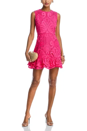 Aqua Lace Flounce Sleeveless Dress