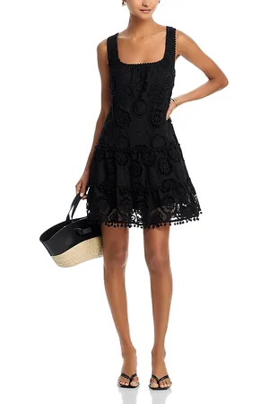 Aqua Crochet Tiered Shift Dress