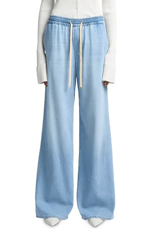 7 for all Mankind Drawstring High Rise Wide Leg Jeans in
