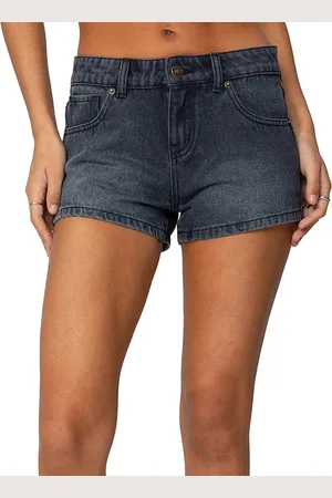 Edikted Siobhan Mid Rise Denim Shorts