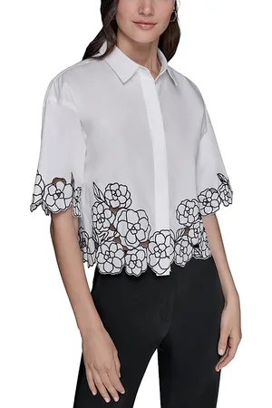 Karl Lagerfeld Floral Cutout Top