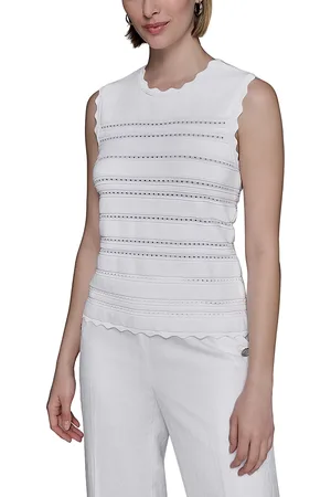 Karl Lagerfeld Scallop Edge Tank Top