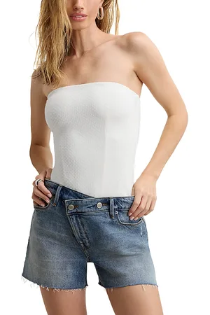 GOOD AMERICAN Scuba Corset Strapless Crystal Bodysuit