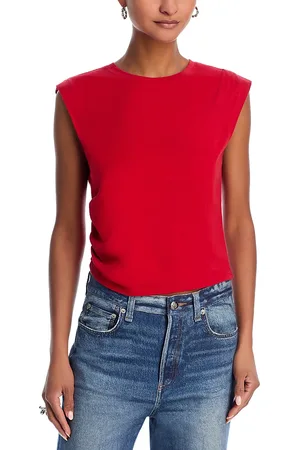 RAG&BONE Mica Ruched Sleeveless Cropped Top