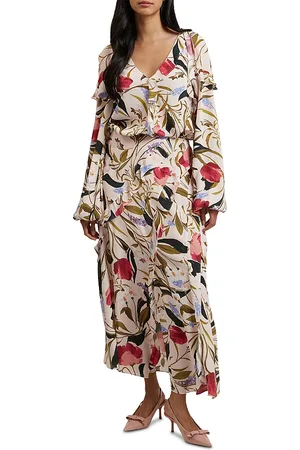 Ted Baker Candici Frill Floral Midi Skirt