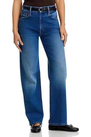 Mother The Rambler Zip Flood High Rise Jeans in The Bud