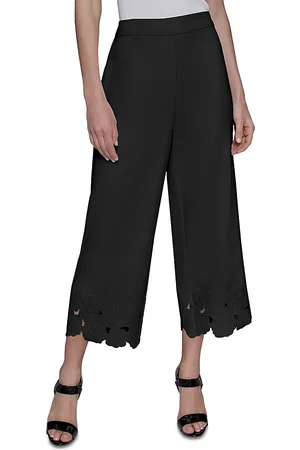 Karl Lagerfeld Flora Cut Out Cropped Pants