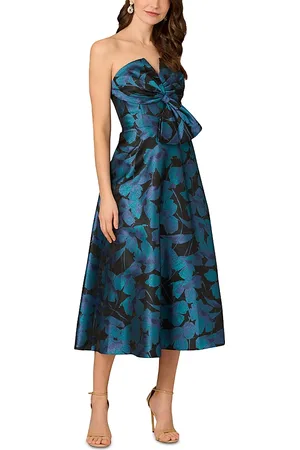 Aidan Mattox Floral Jacquard Midi Dress