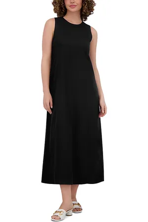 Point LinenBlend Crewneck Maxi Dress