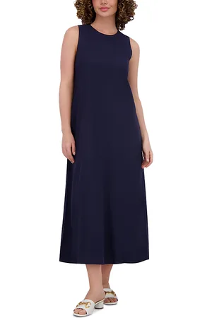 Point LinenBlend Crewneck Maxi Dress