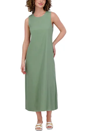 Point LinenBlend Crewneck Maxi Dress