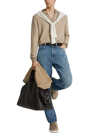Ermenegildo Zegna Textured Silk and Cashmere Polo Sweater