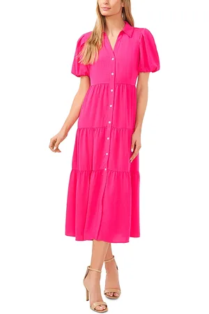 CE&CE Short Sleeve Tiered Maxi Shirt Dress