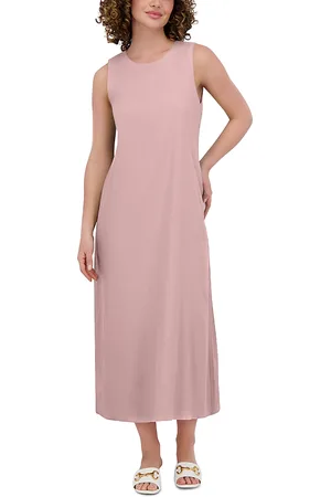 Point LinenBlend Crewneck Maxi Dress