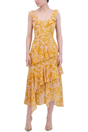 BCBG Max Azria Asymmetric Tiered Midi Dress