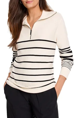 NIC+ZOE Easy Stripe Half Zip Sweater
