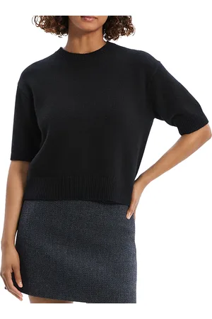 THEORY Cashmere Cropped Short Sleeve Sweater