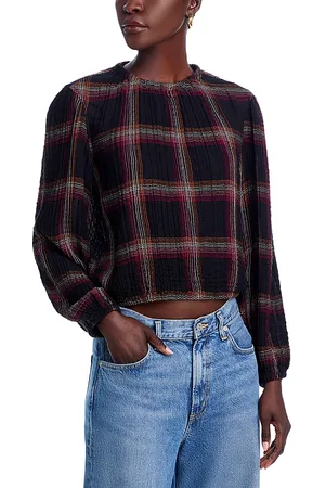 Bella Dahl Plaid Shirred Top