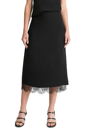 Vince Lace Panelled Straight Skirt