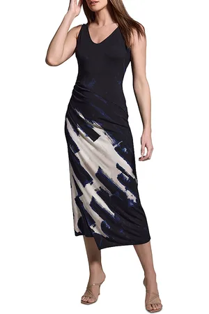 NIC+ZOE Abstract Ruched Knit Dress