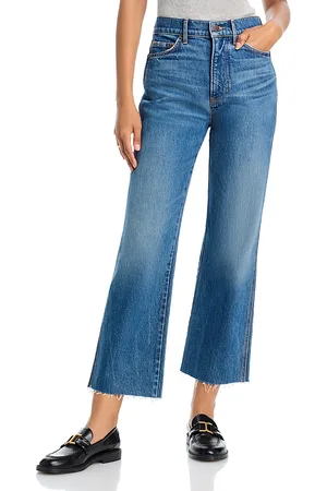 VERONICA BEARD Dylan Cropped Frayed Hem Flared Jeans in