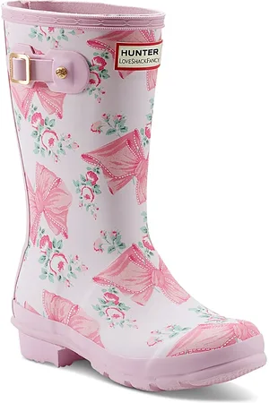 Hunter X LoveShackFancy Unisex Rosa Beaux Mint Pink Rain Boots